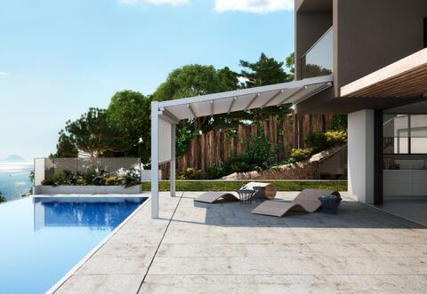 Pergola mit einziehbarem Tuch