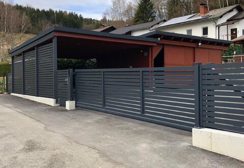 Alu Querlatten Einfahrtstor